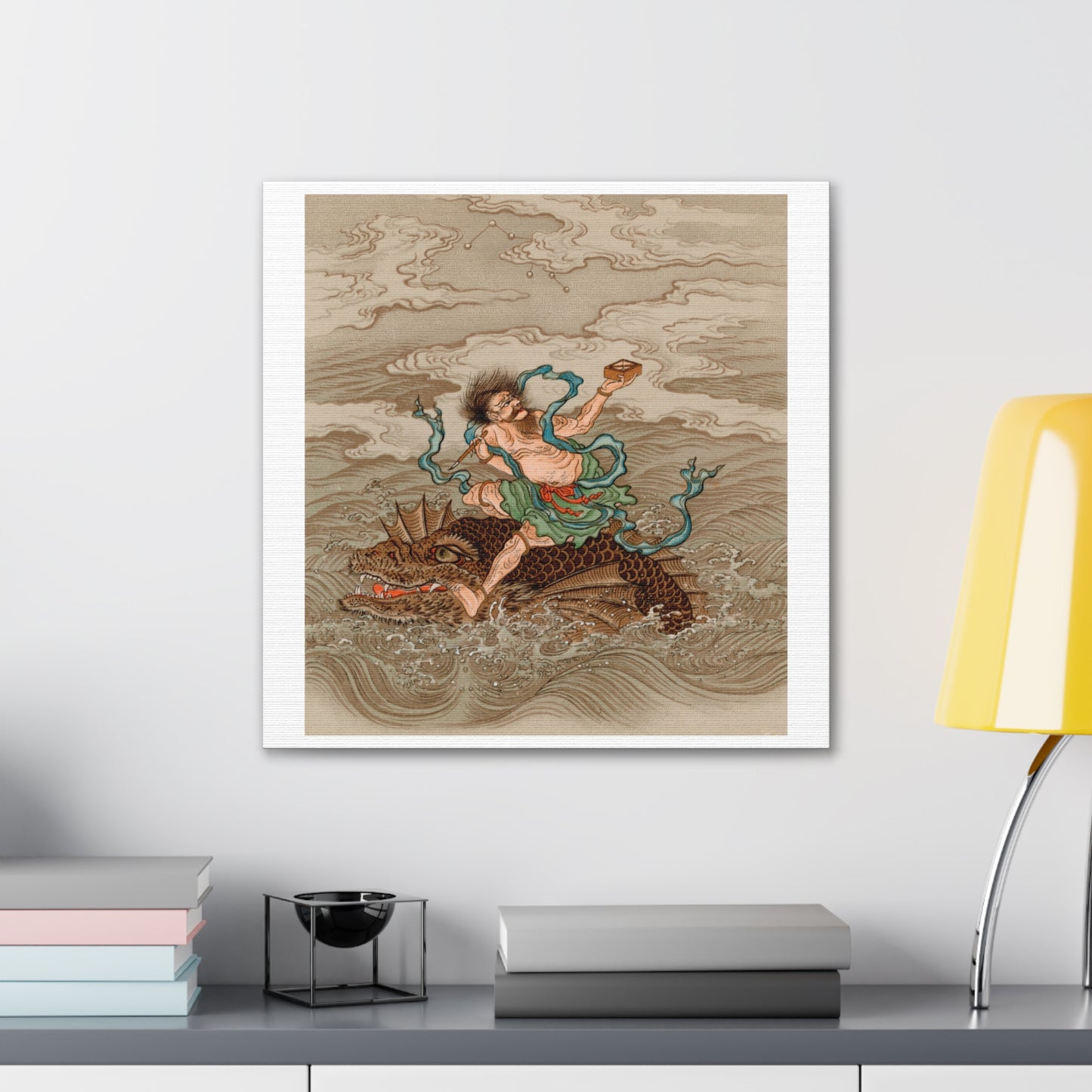 'Chinese Tales' Vintage Japanese Painting by G A Audsley, from the 1884 edition of 'The Ornamental Arts Of Japan' Print on Canvas