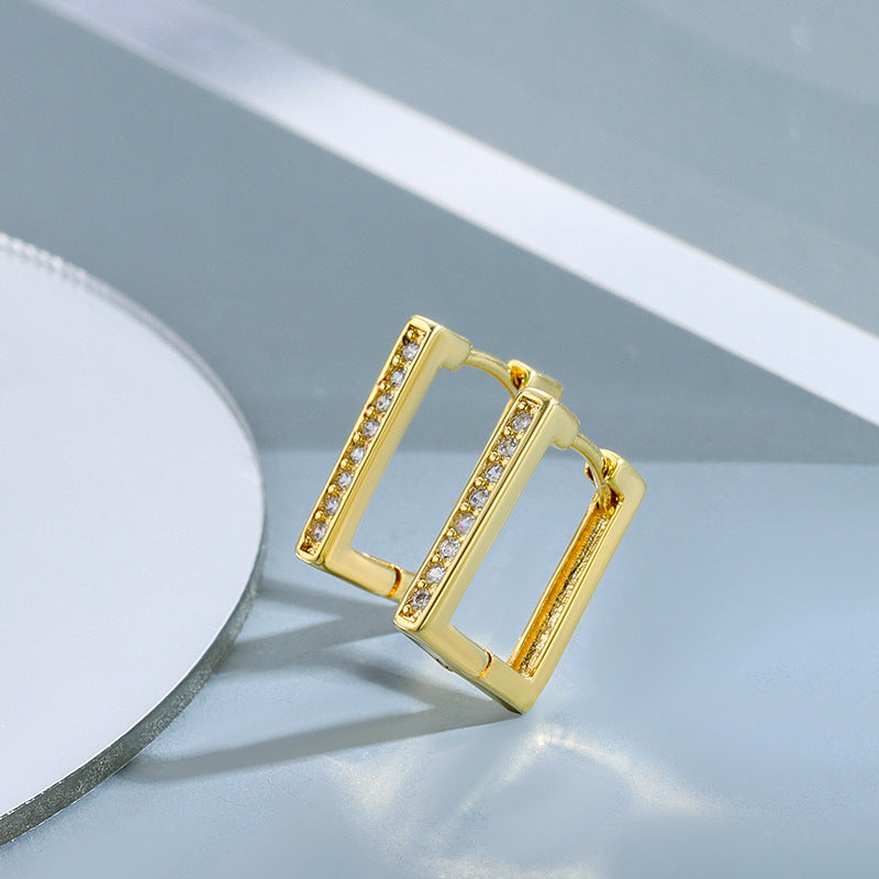 French Twisted Cube Minimalist Elegant Earrings