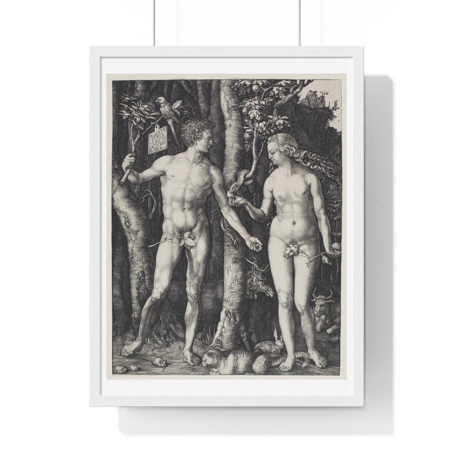 Adam and Eve (1504) by Albrecht Dürer from the Original, Framed Art Print