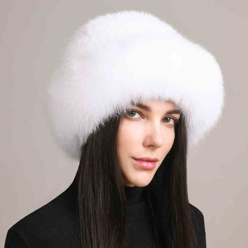 Mink Fur Hat Women's Braided Fur Winter Hat