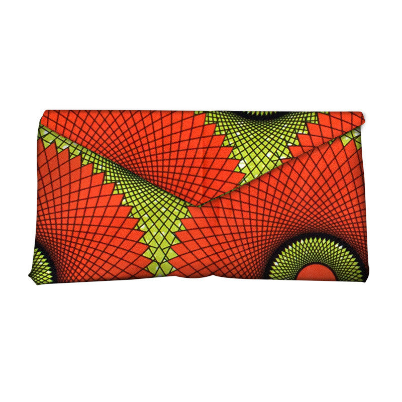 African and Geometric Printed Clutch Handbag