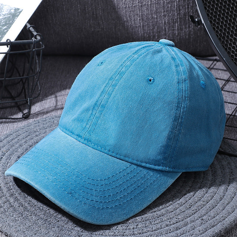 Washed Distressed-Look Simple Baseball Cap Unisex, Multi Colours