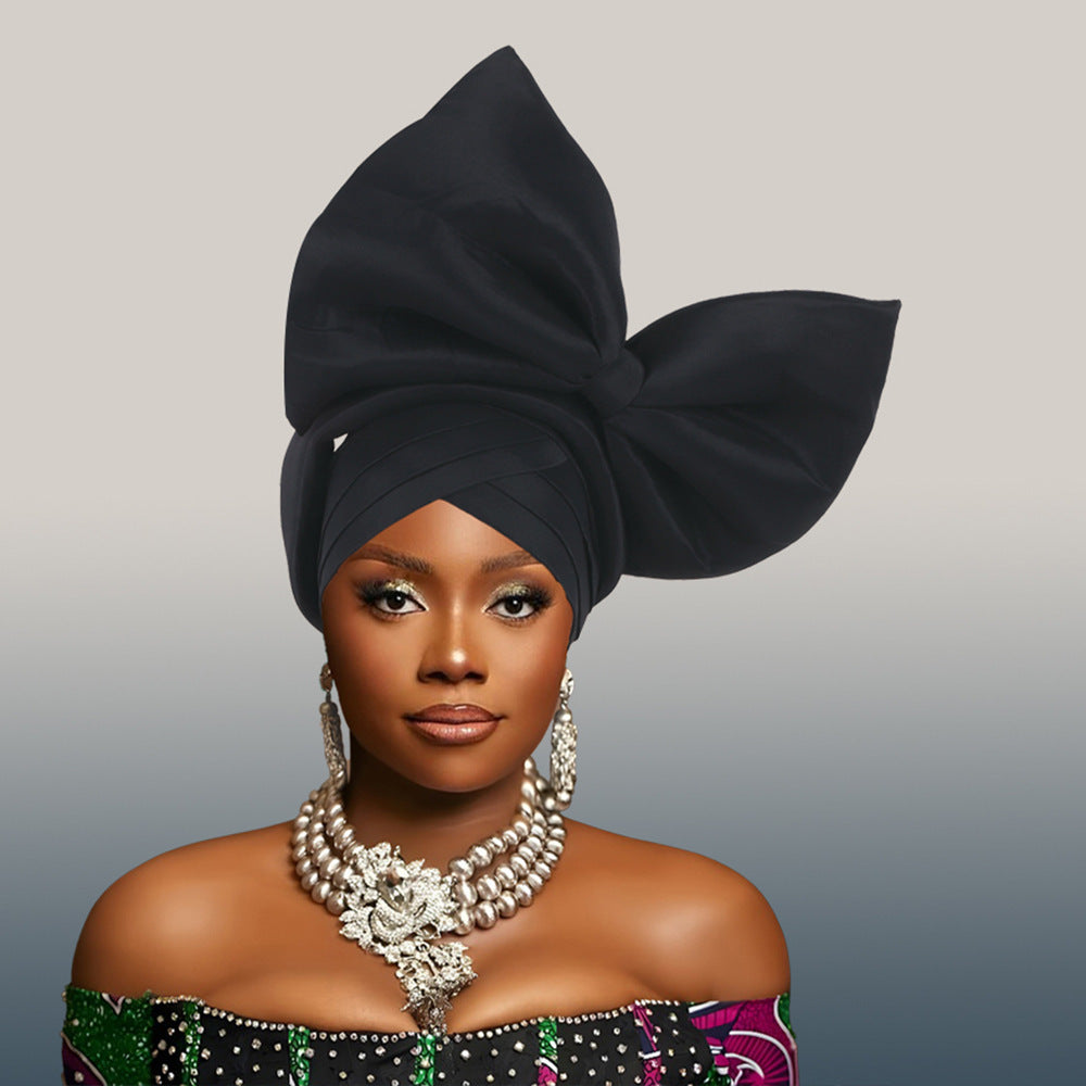 African Headdress Wedding Party Formalwear, Big Bow Hat