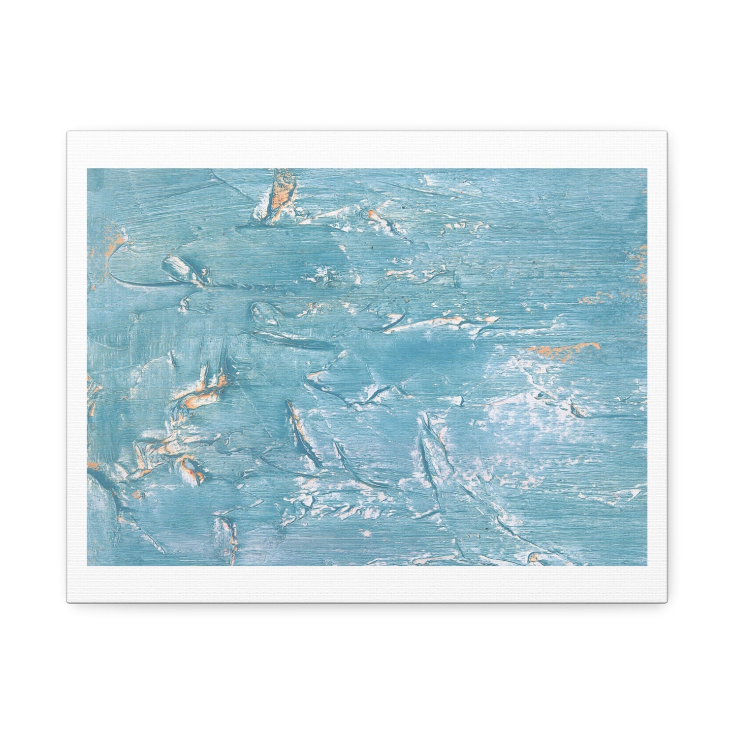 Abstract Blue Waves Watercolour, Art Print on Satin Canvas