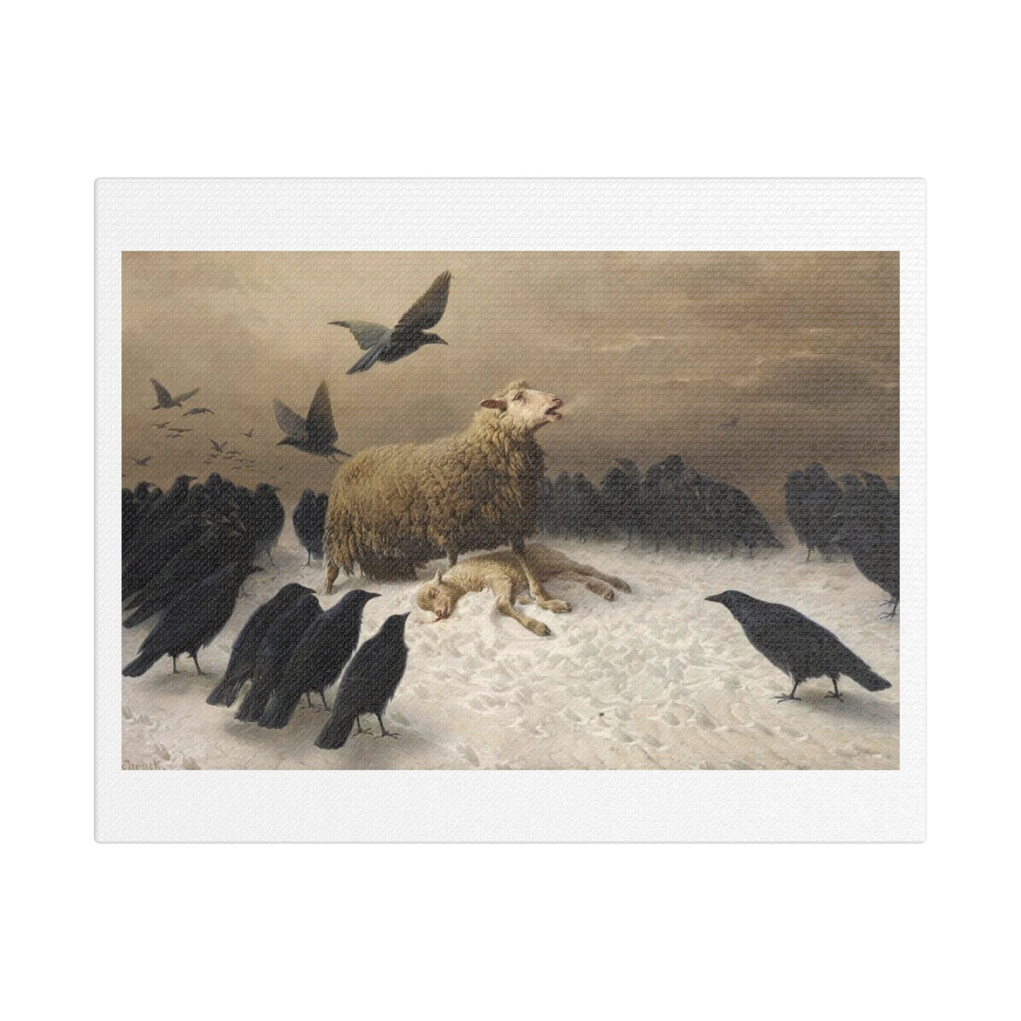 Anguish (1878) by August Friedrich Albrecht Schenck, from the Original, Print on Canvas