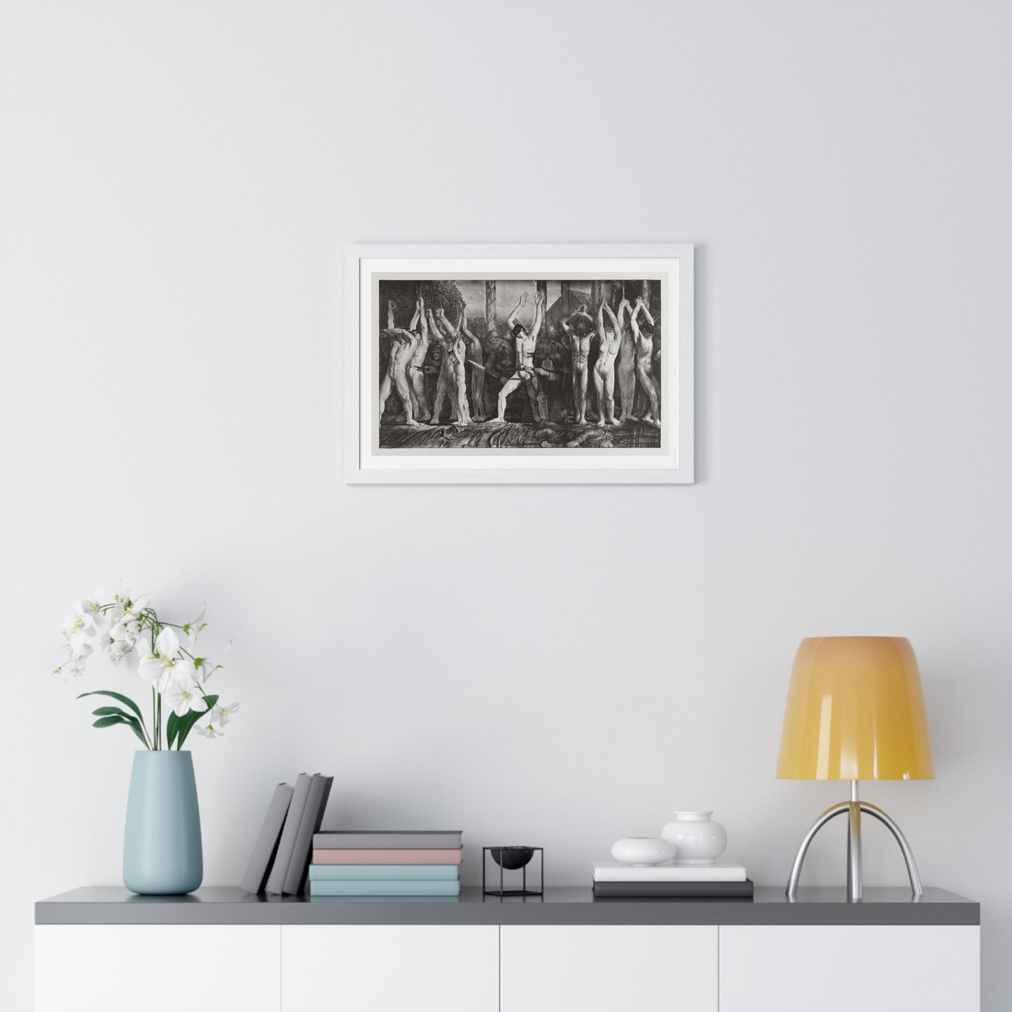 The Barricade, First Stone (1918) by George Wesley Bellows, from the Original, Framed Print