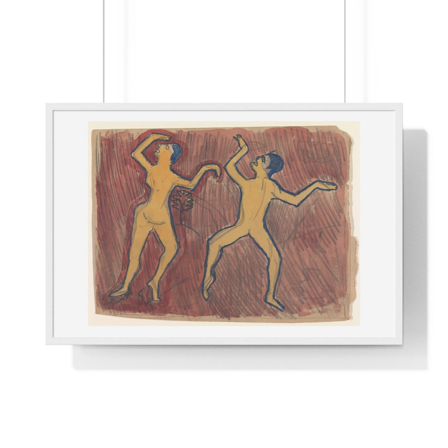 Study of Two Frenzied Dancers 'Cave of the Golden Calf' (1912) by Spencer Frederick Gore, from the Original, Framed Art Print