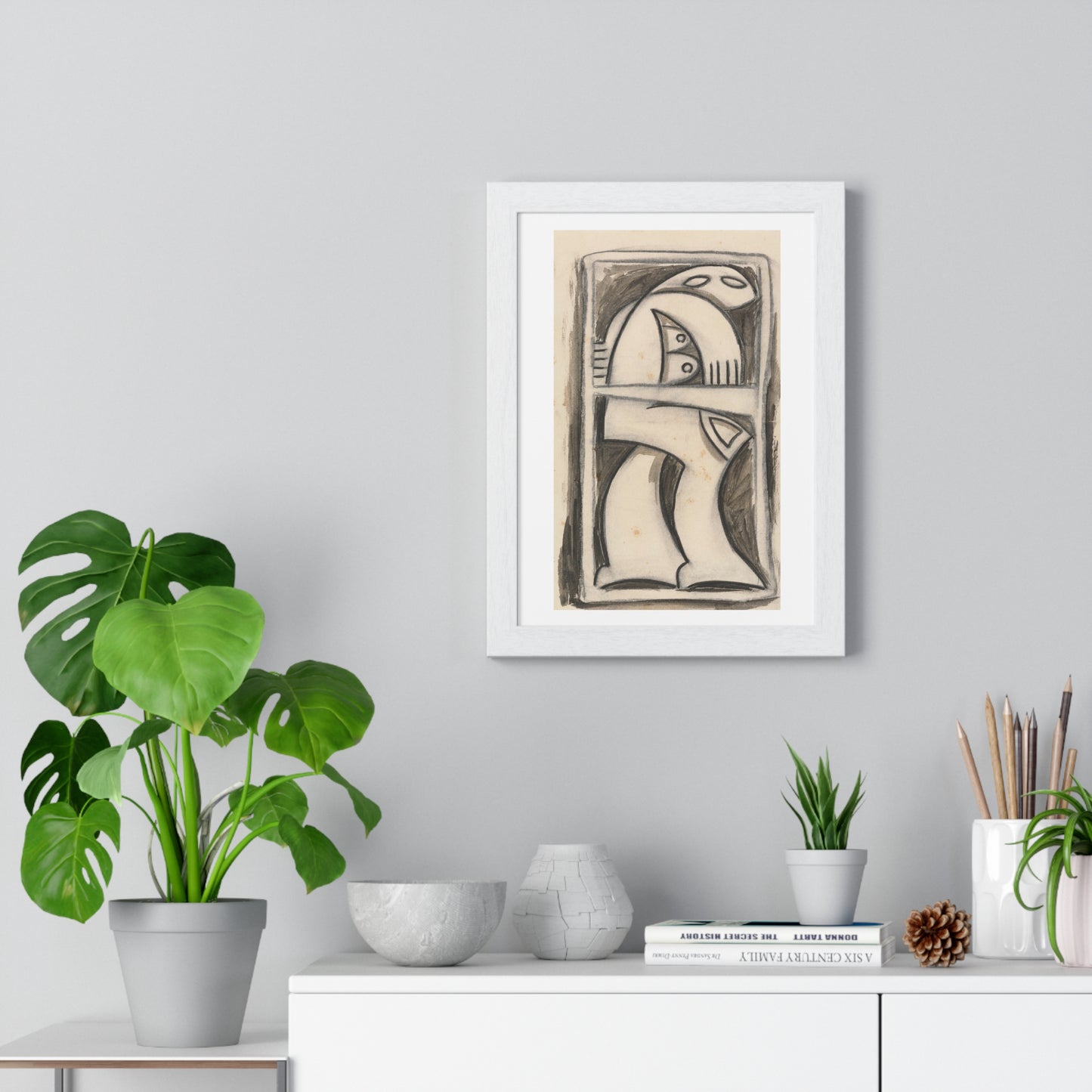 Standing Female Figure, from the Original, Wooden Framed Print