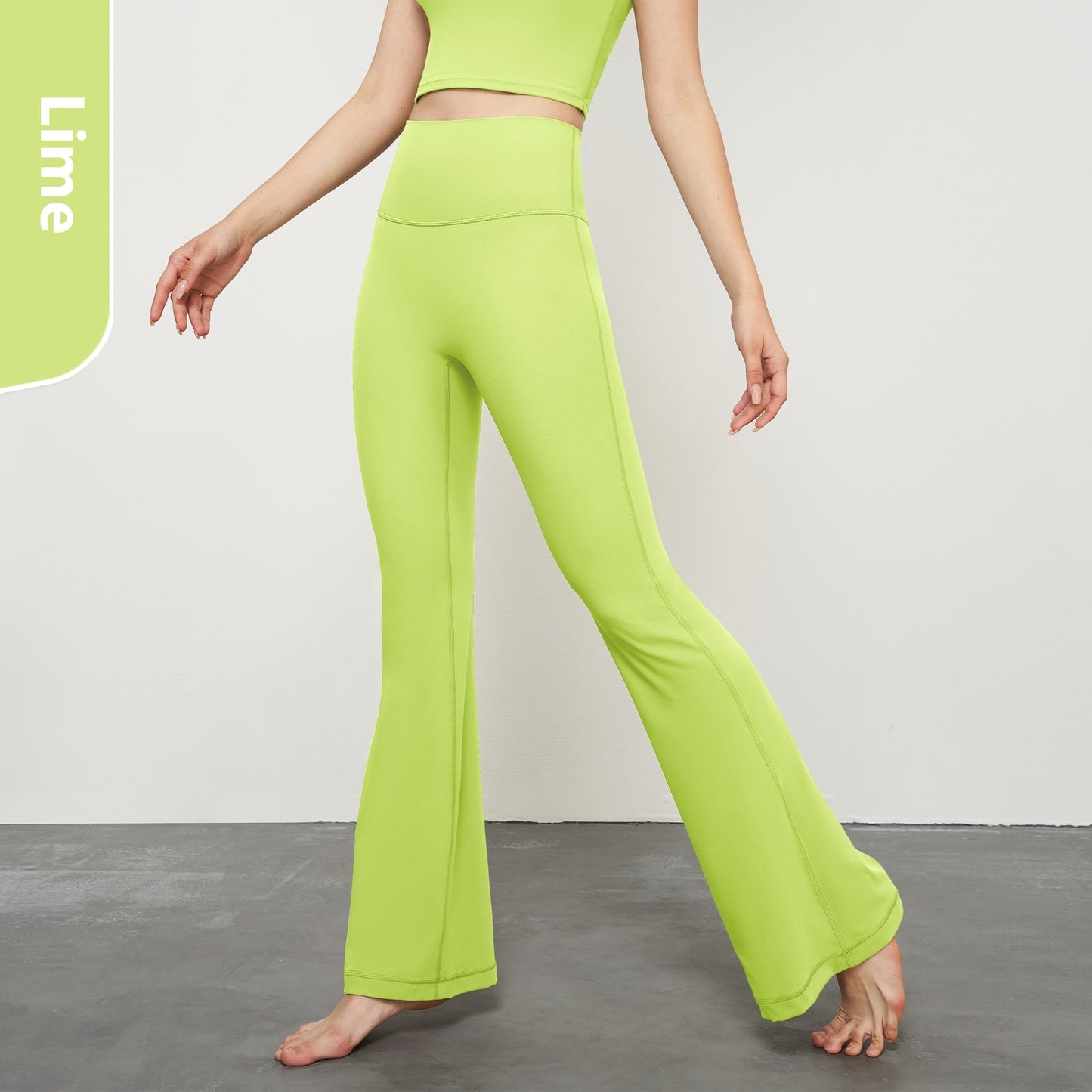 Nude-Feel Wide-Leg Skinny Yoga Pants, High-Waist Sports Leggings