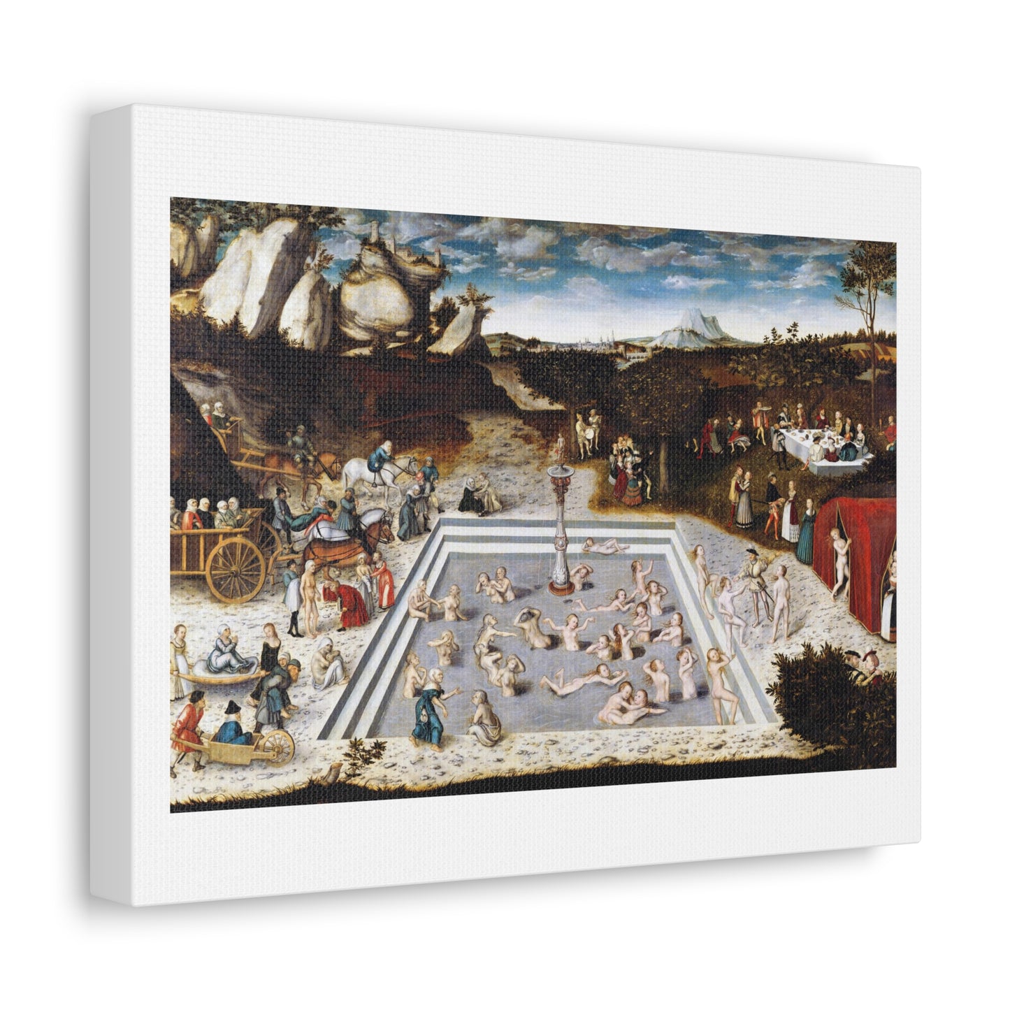The Fountain of Youth (1546) by Lucas Cranach, Art Print from the Original on Canvas