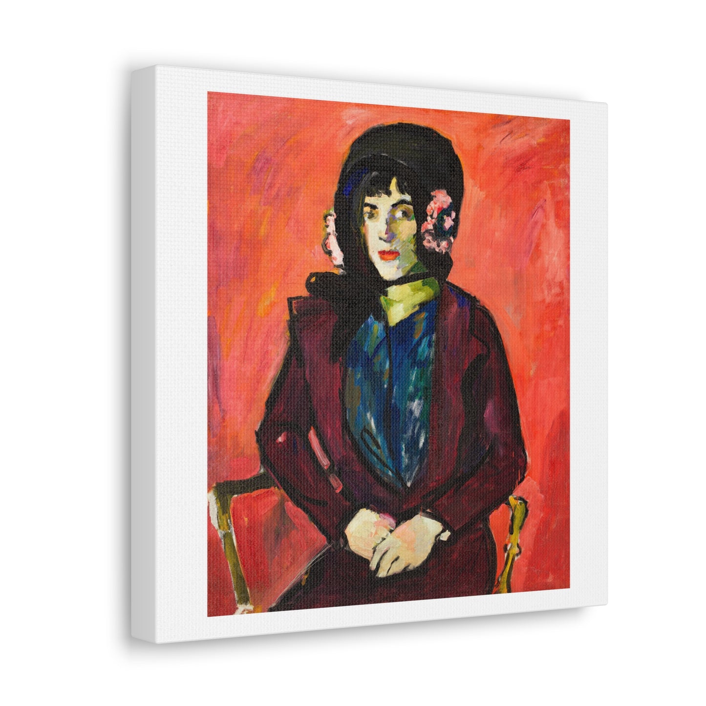 Portrait of a Girl (1909–1914) by Henry Lyman Sayen, from the Original, Print on Canvas