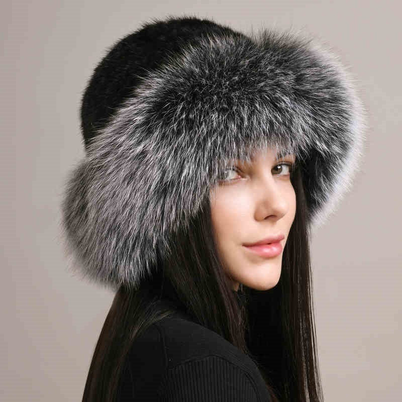Mink Fur Hat Women's Braided Fur Winter Hat