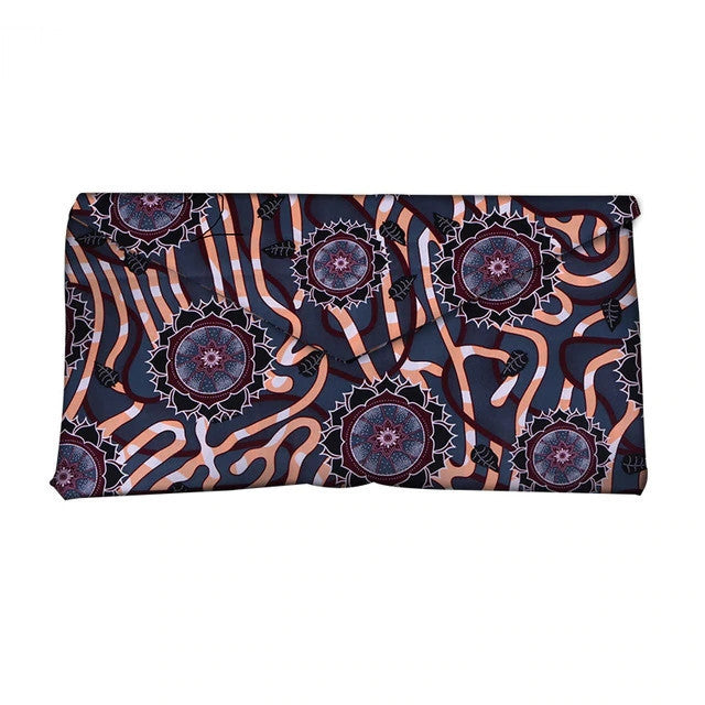 African and Geometric Printed Clutch Handbag