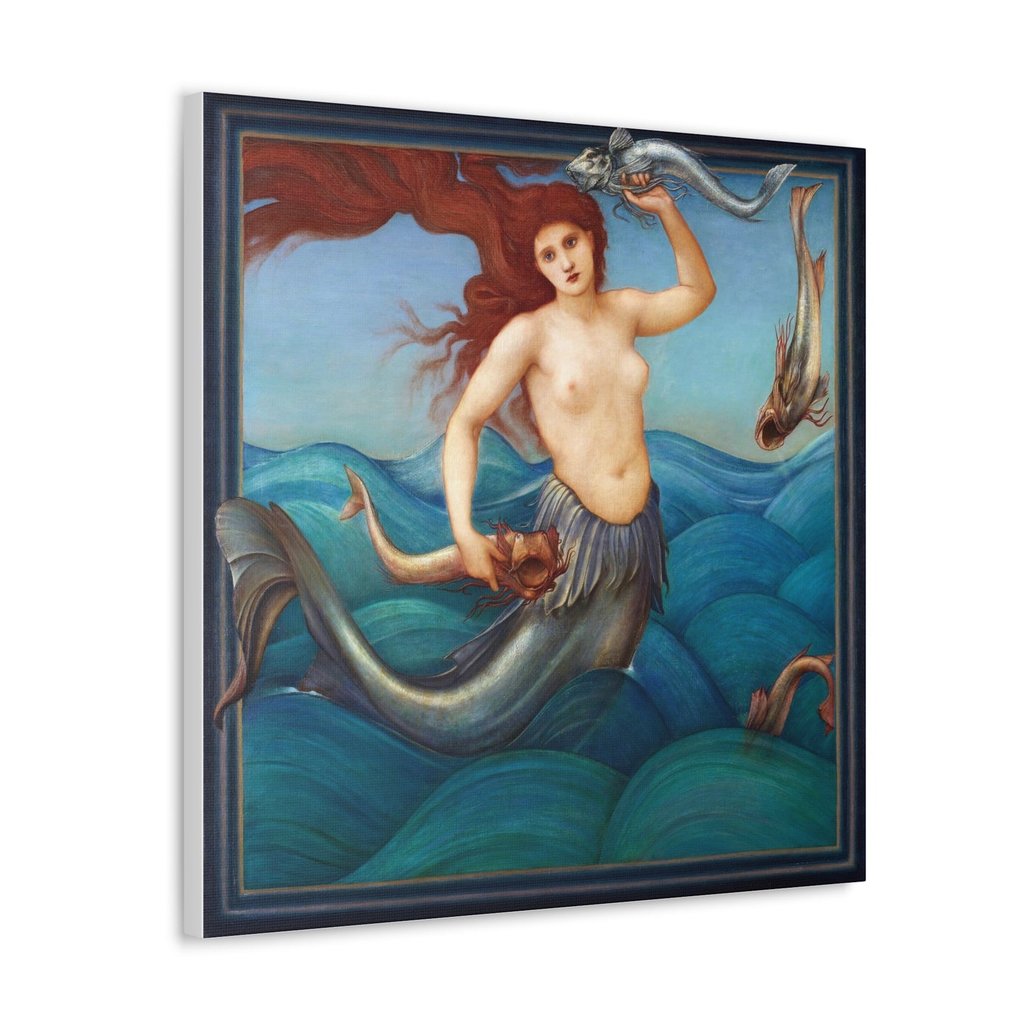 A Sea Nymph (1881) by Sir Edward Burne-Jones, from the Original, Art Print on Canvas