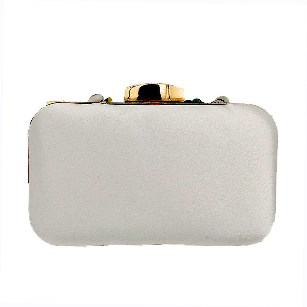 Flower Beaded Banquet Bag, Party Clutch Handbag
