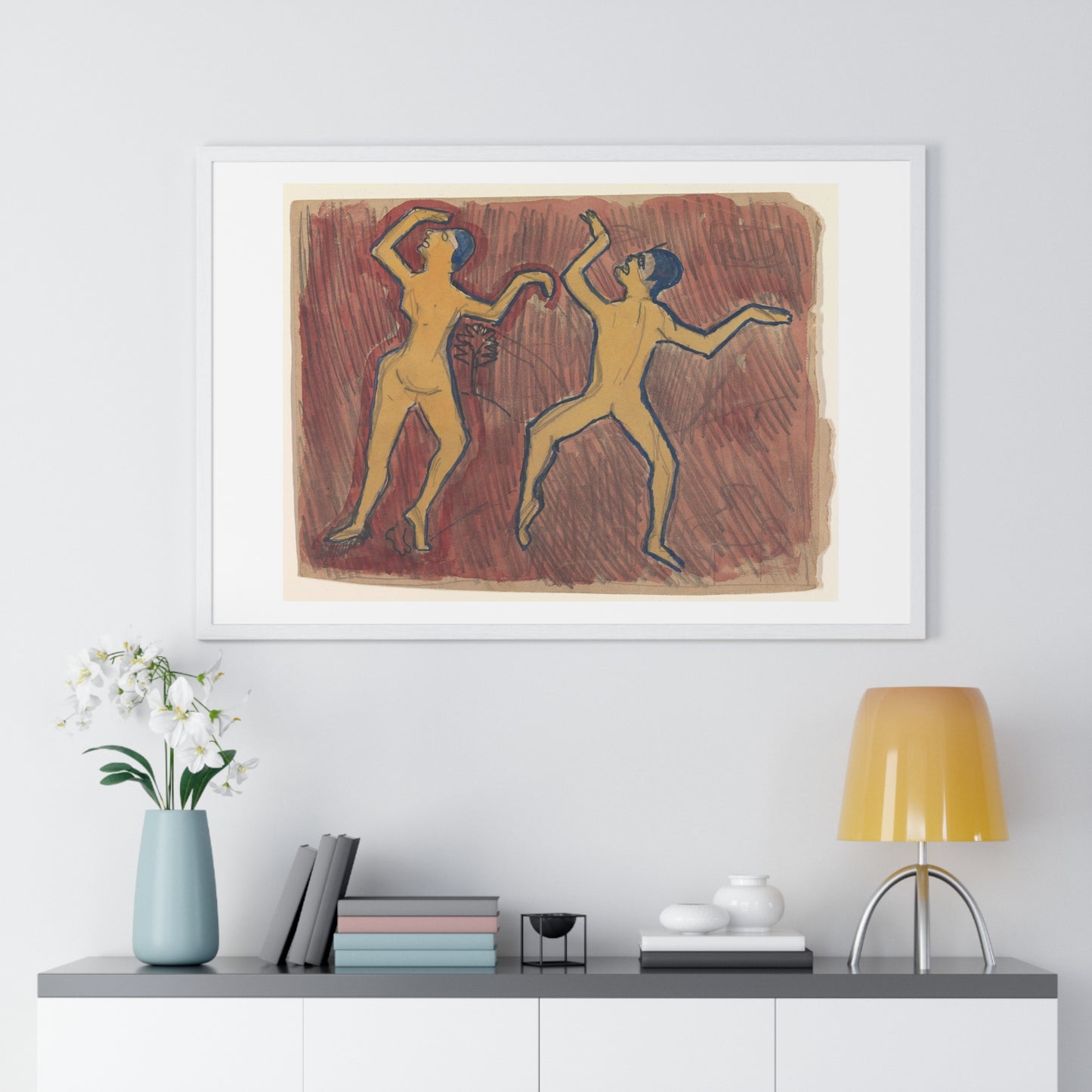 Study of Two Frenzied Dancers 'Cave of the Golden Calf' (1912) by Spencer Frederick Gore, from the Original, Framed Art Print