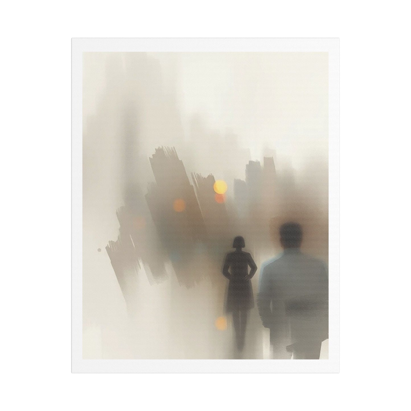 Faded Pastel Abstract Decor Art V 'Designed by AI' Print on Canvas