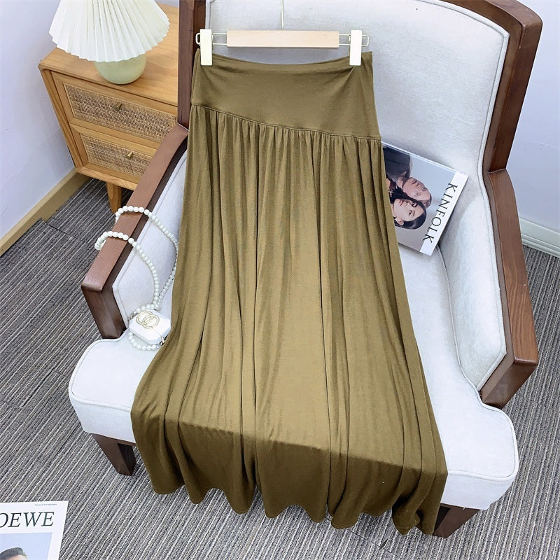 Cotton Silk Off-Neck French-Style Top and Skirt