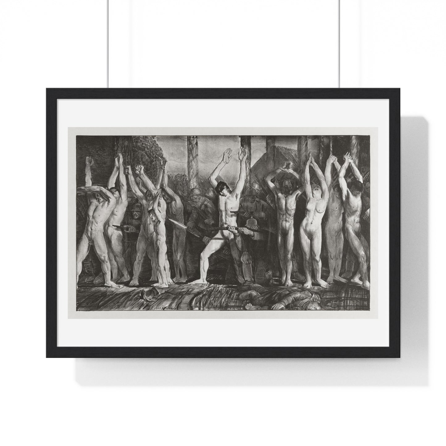 The Barricade, First Stone (1918) by George Wesley Bellows, from the Original, Framed Print
