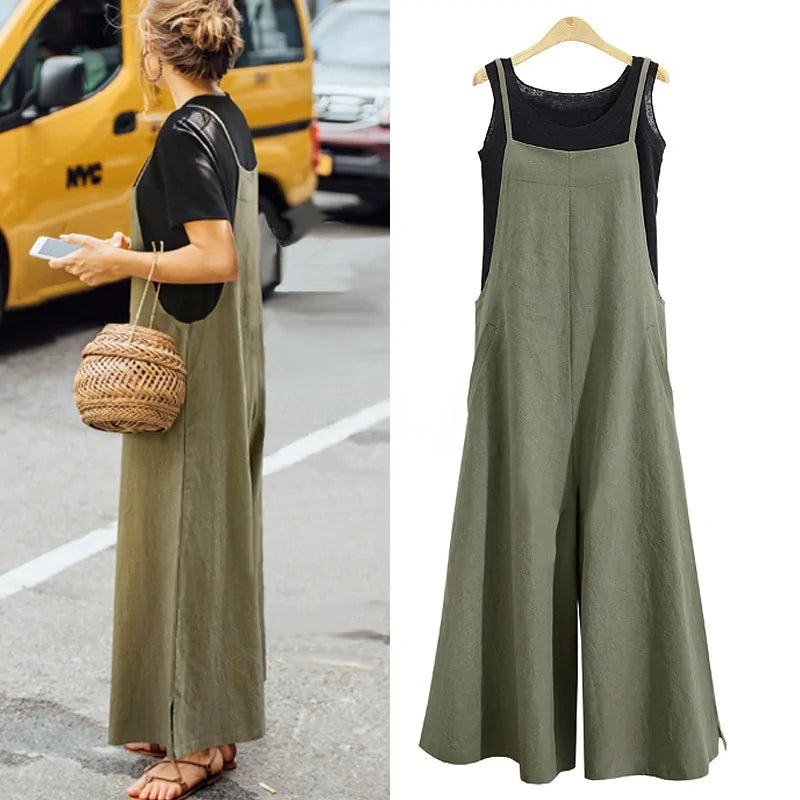 Fashion Style Women's Wide-Leg Dungarees