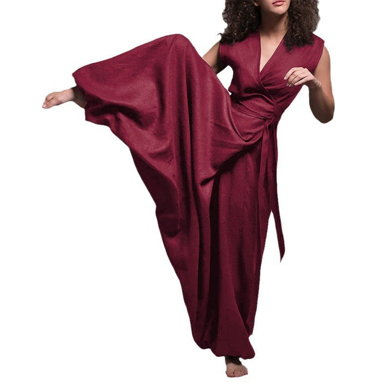 Women's Floaty Very-Wide-Leg Straight Jumpsuit, Plus Sizes