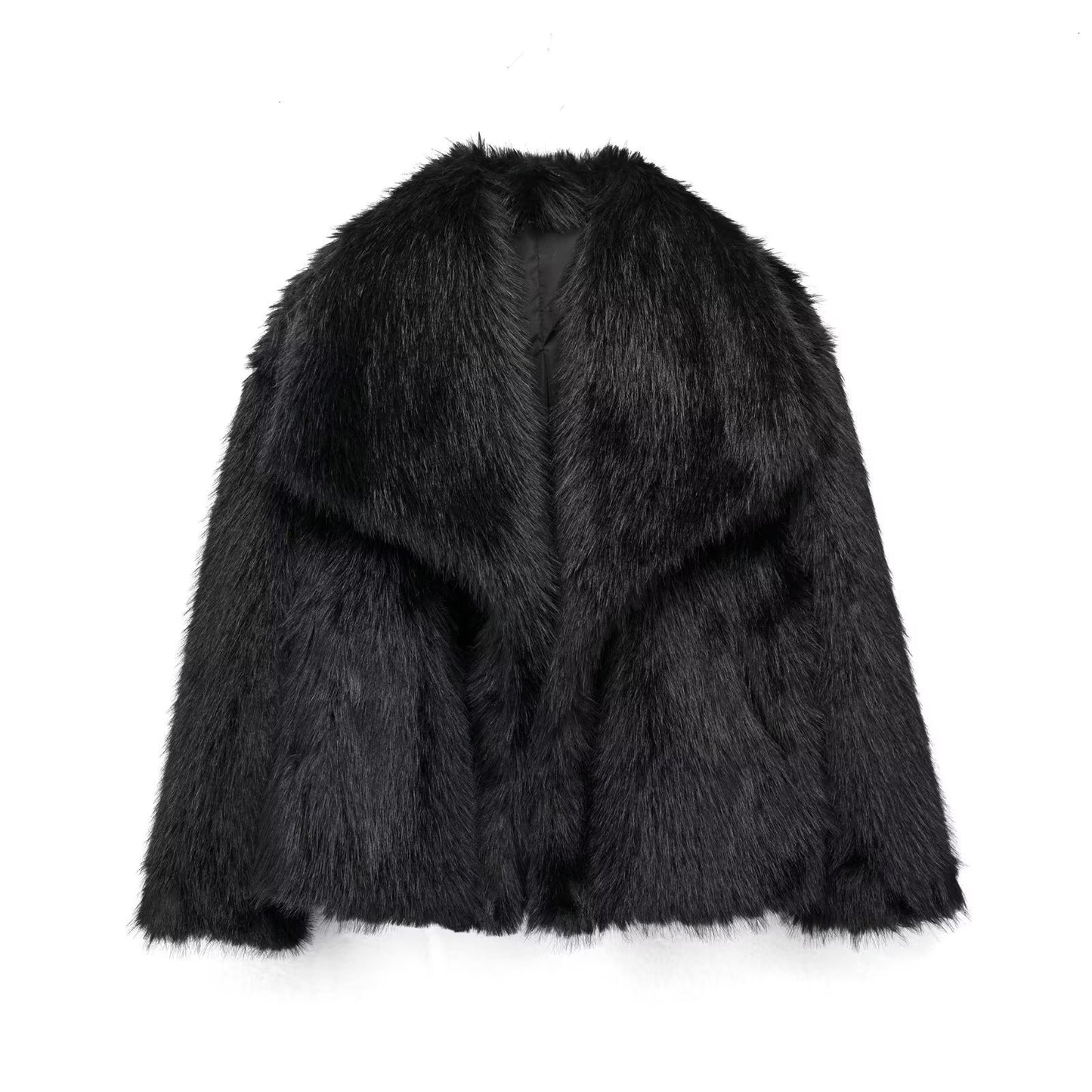 Thick Winter Plush Women's Fashion Bolero Jacket, Large Lapel