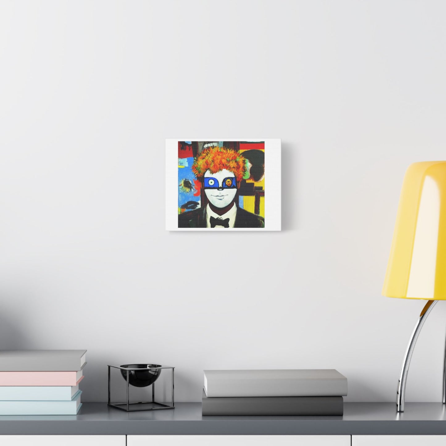 World History Of Humanity Mask Acrylic In The Style Of Damien Hirst 'Designed by AI' on Satin Canvas, Stretched