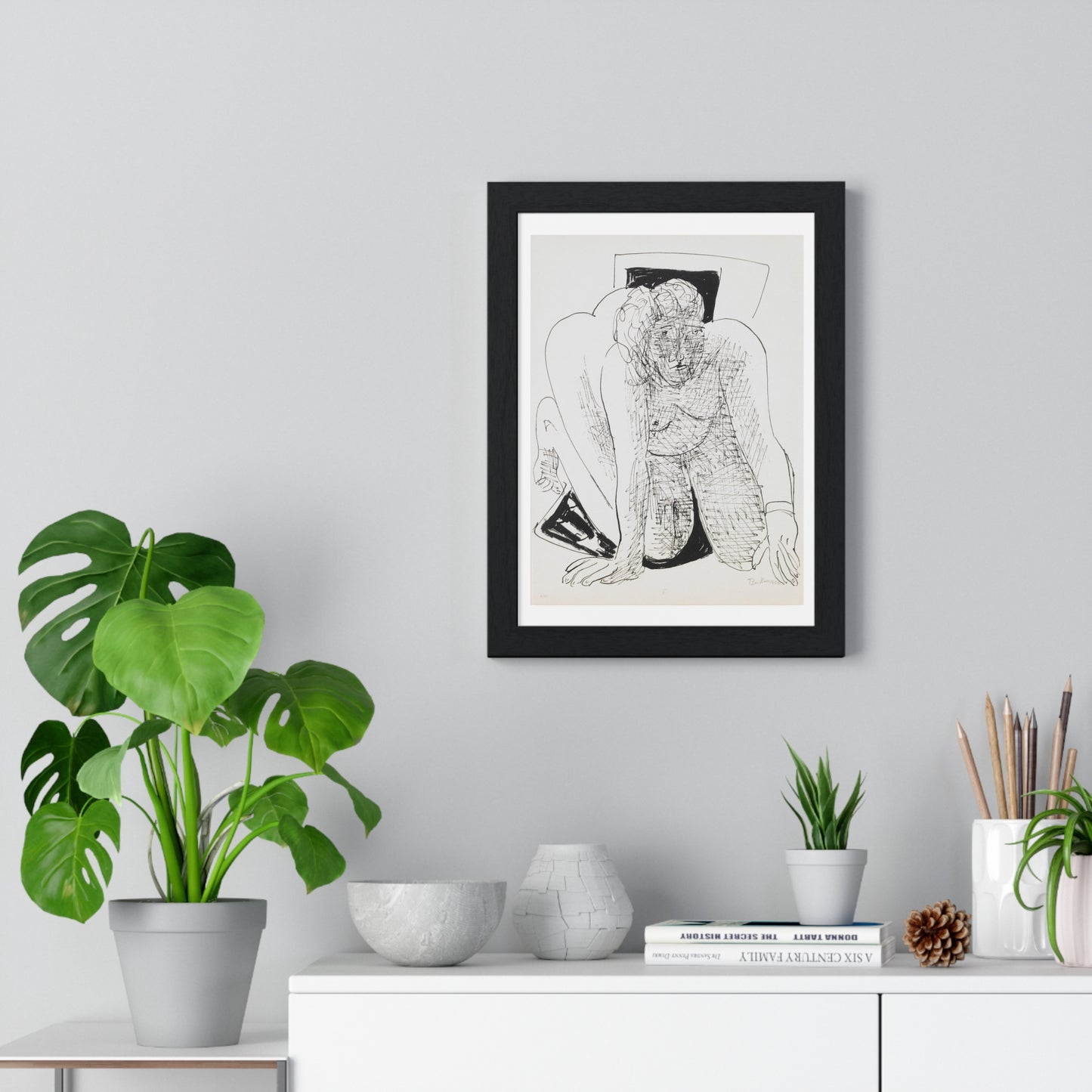 Crawling Woman from 'Day and Dream' by Max Beckmann, from the Original, Framed Art Print