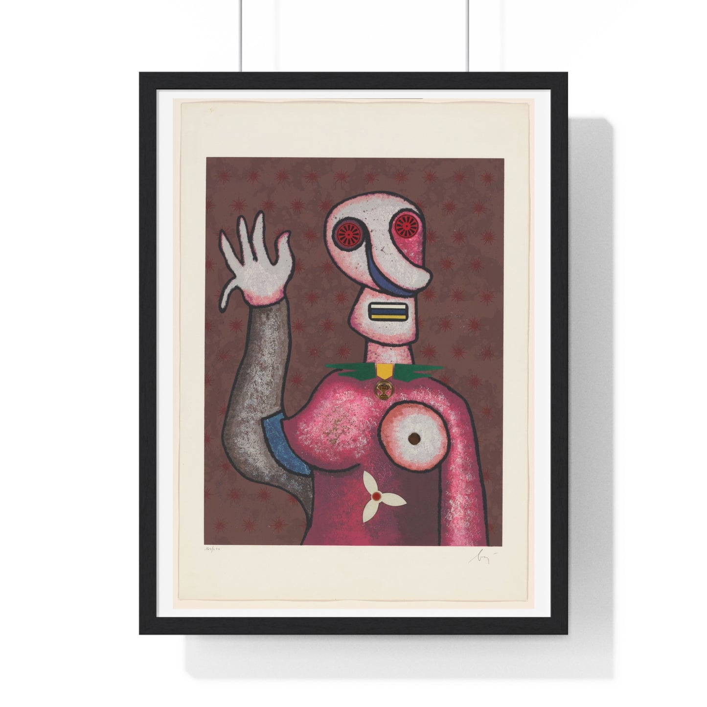 Zwaaiende Ciguur (circa 2009) Artist Unknown, from the Original, Framed Print