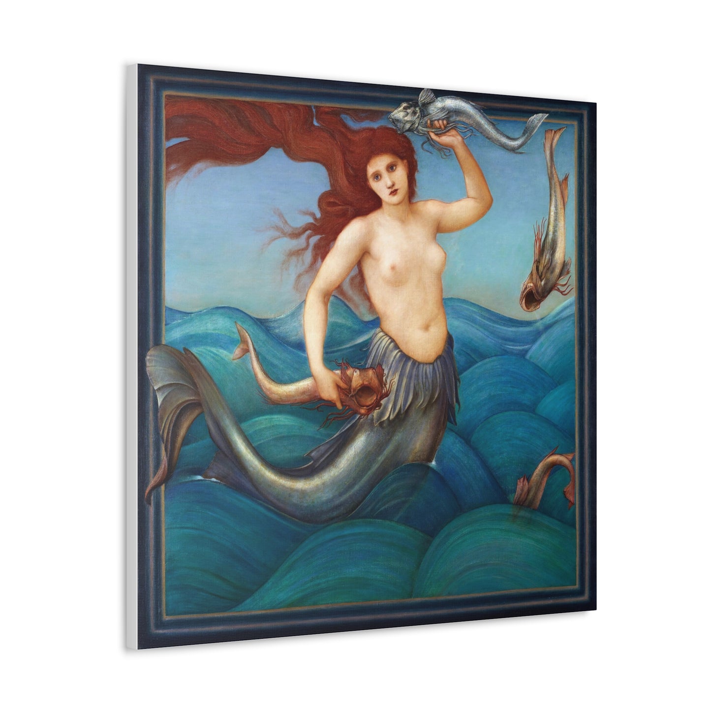 A Sea Nymph (1881) by Sir Edward Burne-Jones, from the Original, Art Print on Canvas