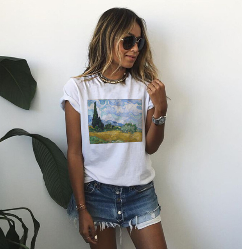 Women's Van Gogh Oil Painting T-Shirt