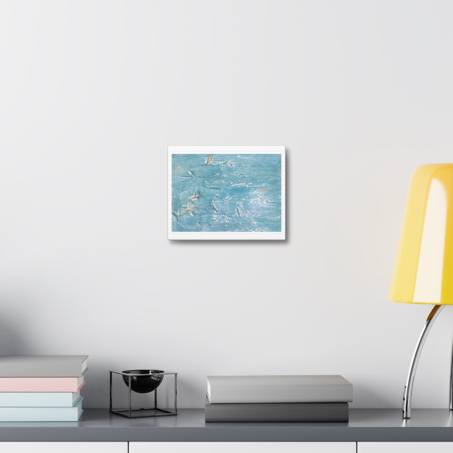 Abstract Blue Waves Watercolour, Art Print on Satin Canvas