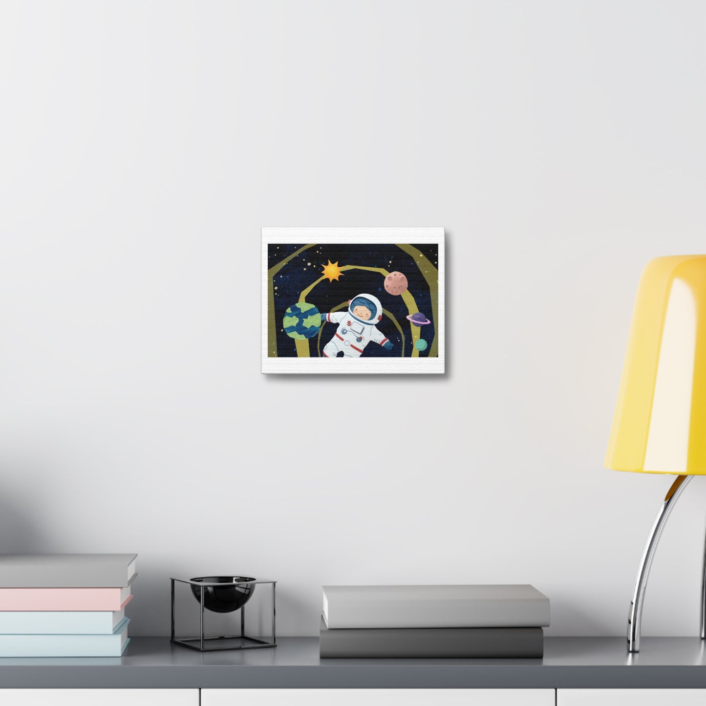 Space Exploration, Paper Craft Illustration, Art Print on Canvas