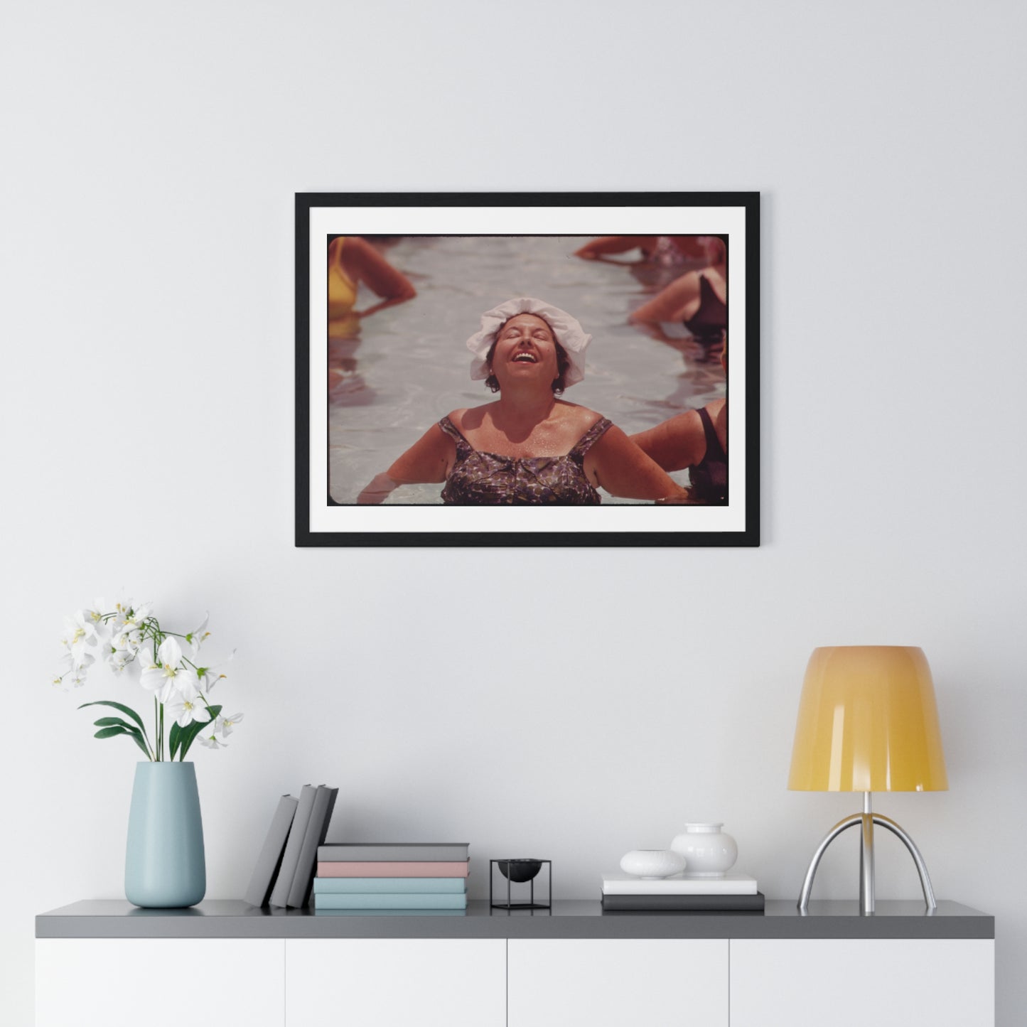 Organised Daily Exercises at the Century Village Retirement Community (circa 1973) Vintage Photography by Flip Schulke, Framed Print