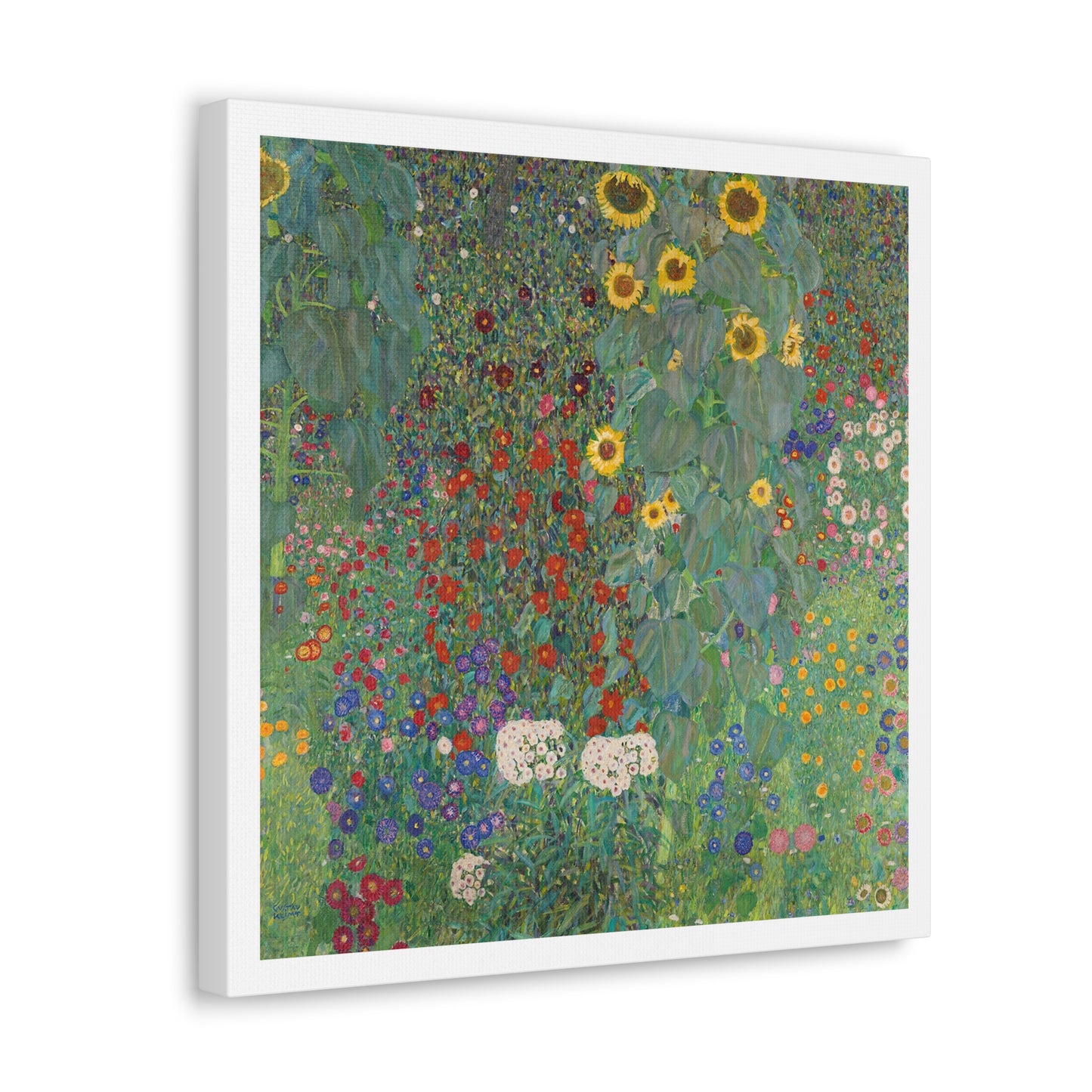 Farm Garden with Sunflowers (1907) by Gustav Klimt, from the Original, Art Print on Canvas