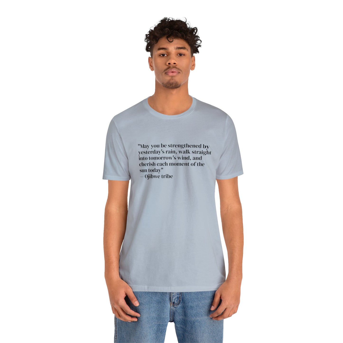 'Gratitude' Ojibwe Native American Tribe Quote, Soft Jersey T-Shirt