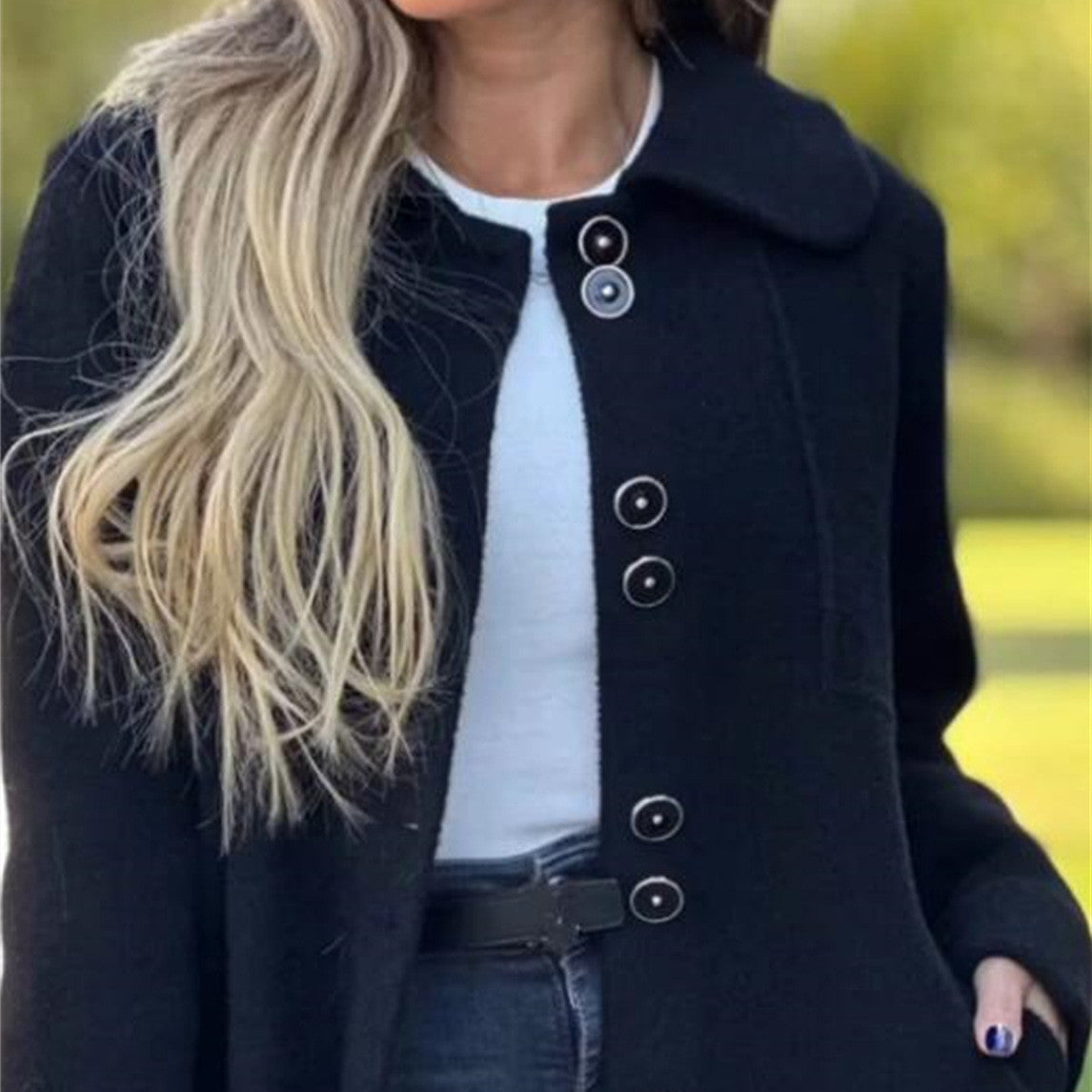 Vireous Women's Single-Breasted Fleece Thermal Long Jacket, Plus Sizes