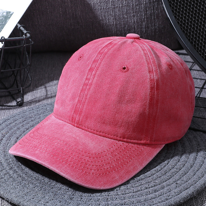 Washed Distressed-Look Simple Baseball Cap Unisex, Multi Colours