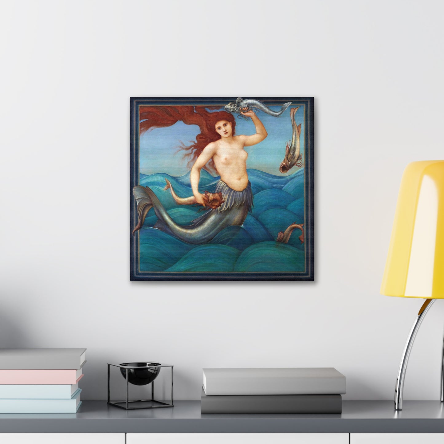 A Sea Nymph (1881) by Sir Edward Burne-Jones, from the Original, Art Print on Canvas