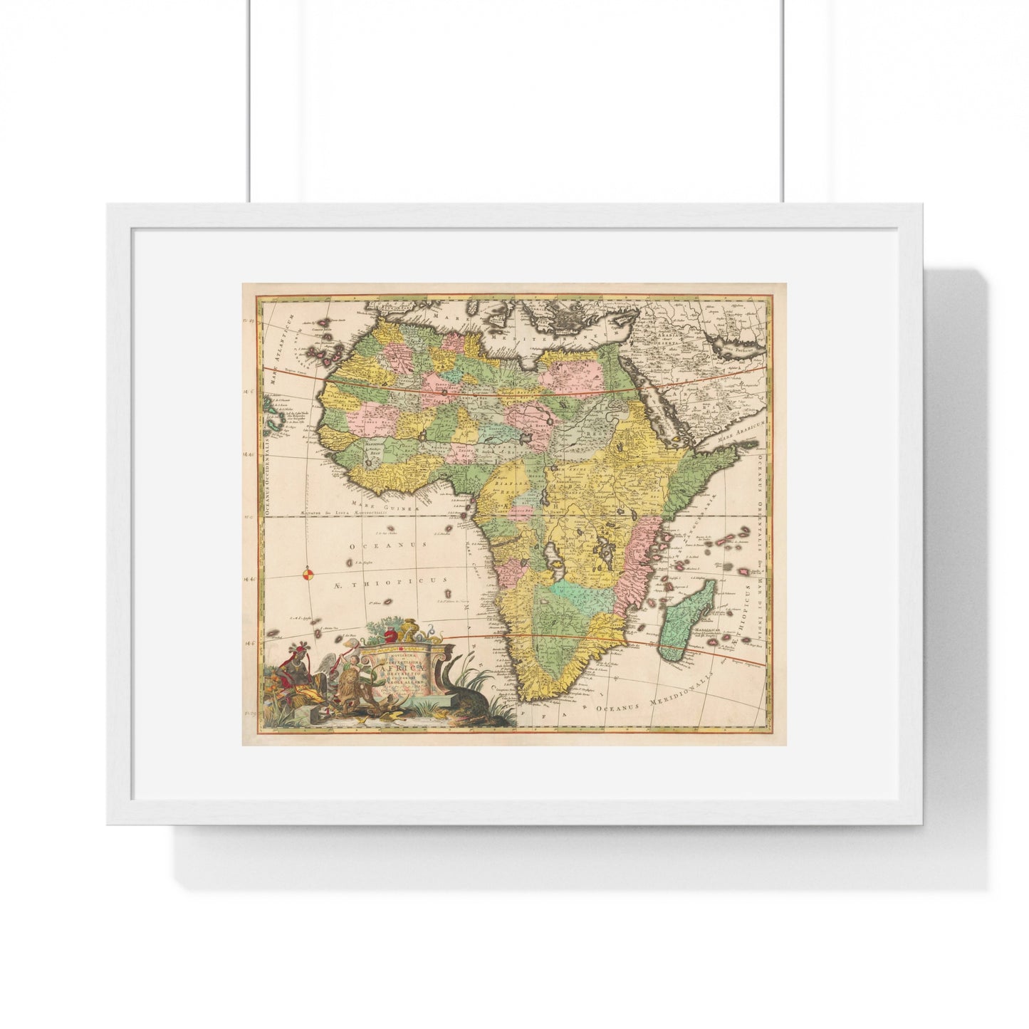 Antique Map of Africa 'Kaart van Afrika' (circa 1690) by Carel Allard, from the Original, Framed Art Print