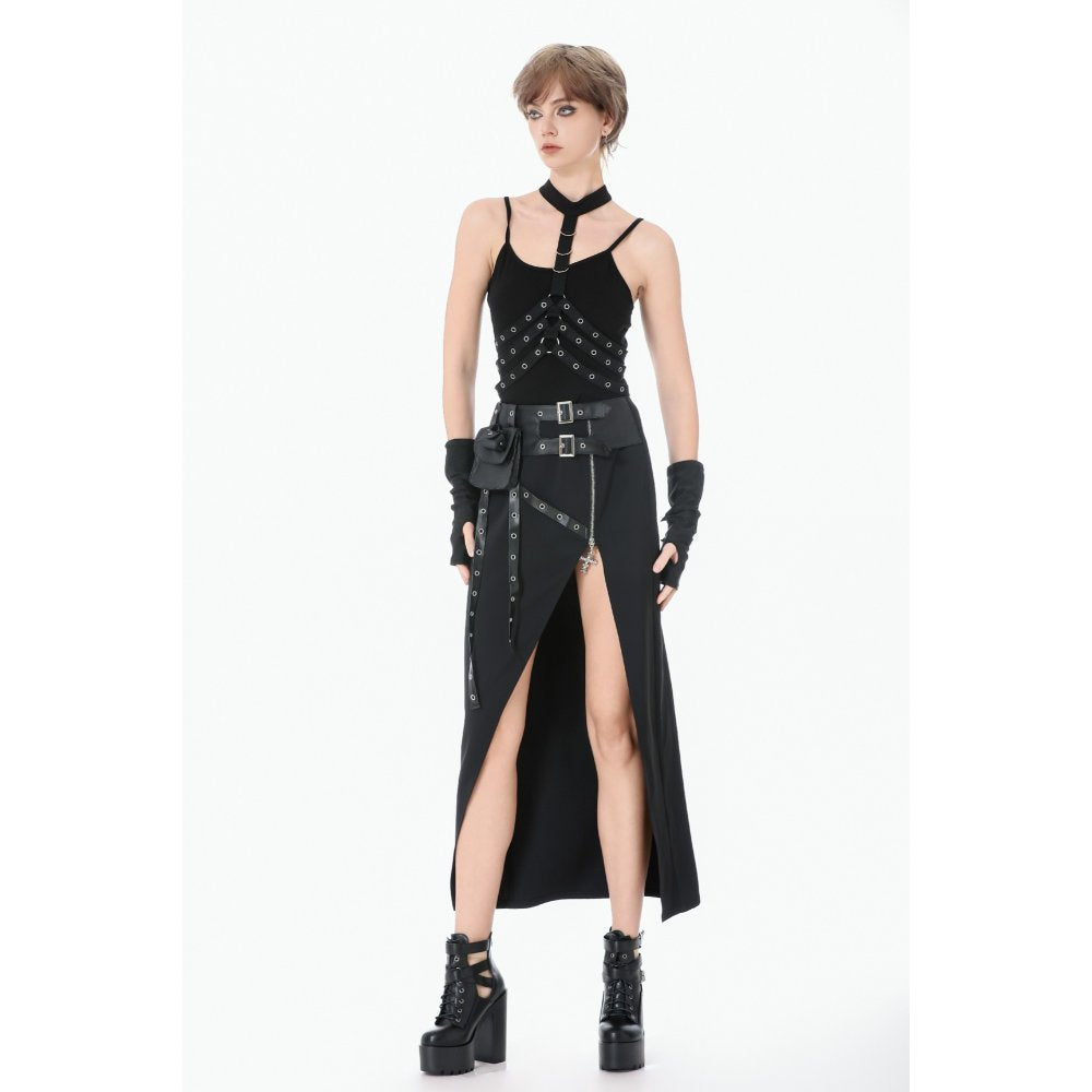 Dark In Love Punk Rib Cage Grommet Waist Cincher Belt