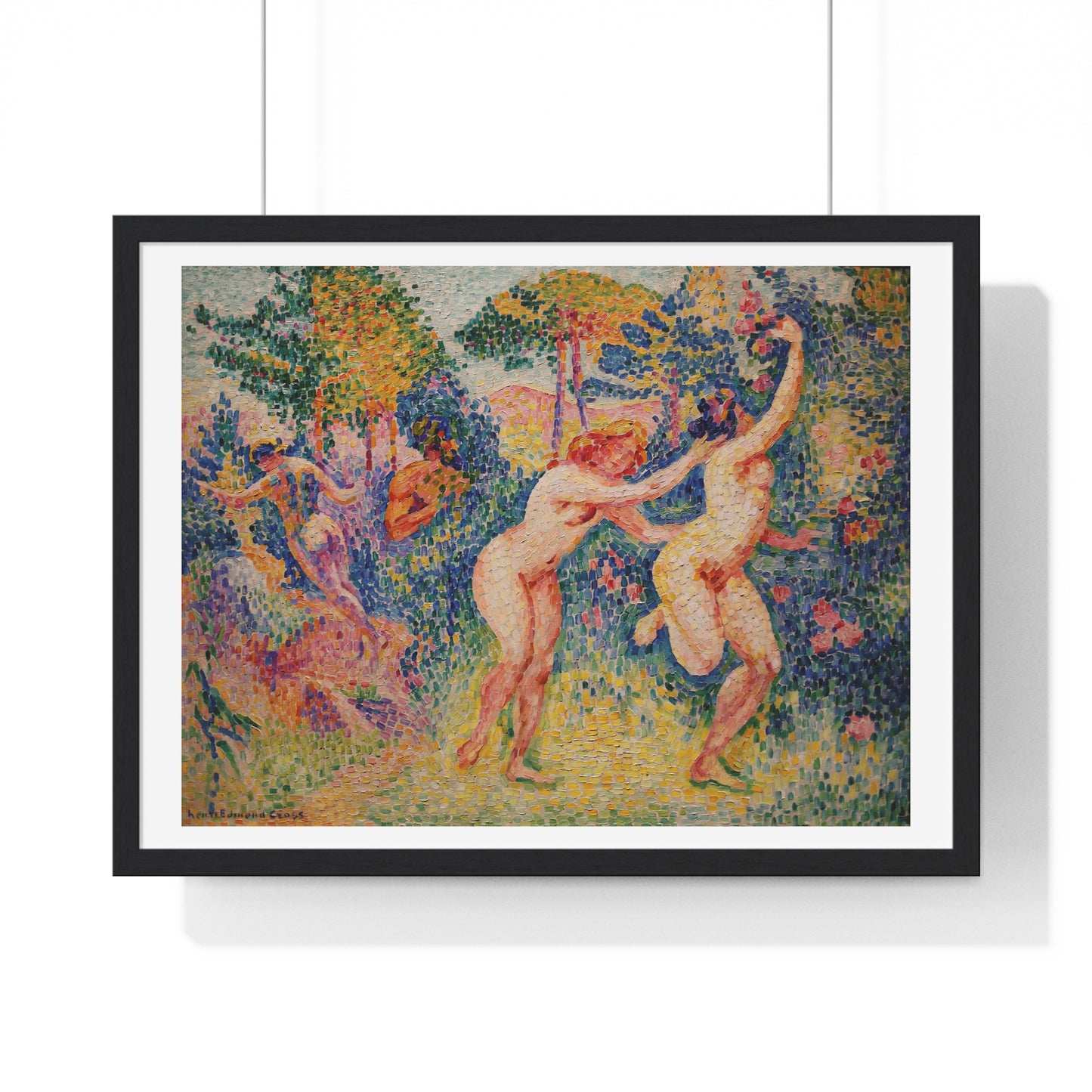 Two Running Nymphs 'La Fuite des Nymphes' (1906) by Henri-Edmond Cross, from the Original, Framed Art Print