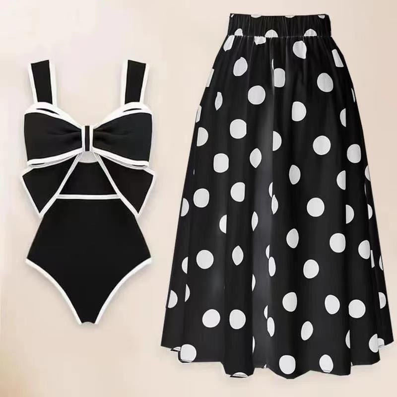 Women's One-Piece Classic Swimsuit with Matching Cover Up Skirt