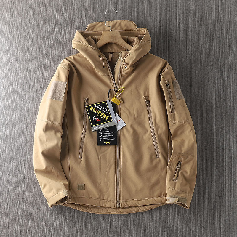Fashion Waterproof Shell Jacket, Unisex Hooded Sport Activity Coat, Plus Sizes