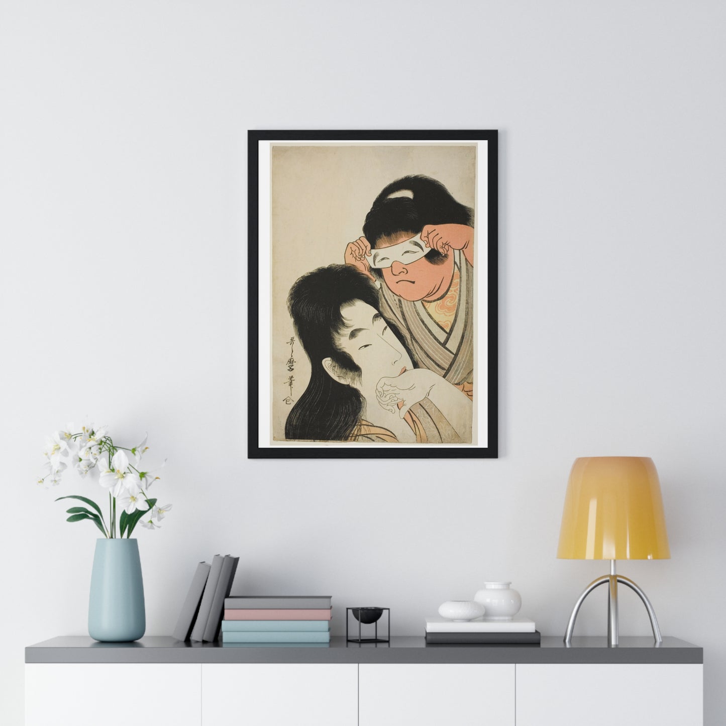 Yamauba with Kintaro Holding a Toy Mask (1794–1809) by Kitagawa Utamaro, from the Original, Framed Art Print
