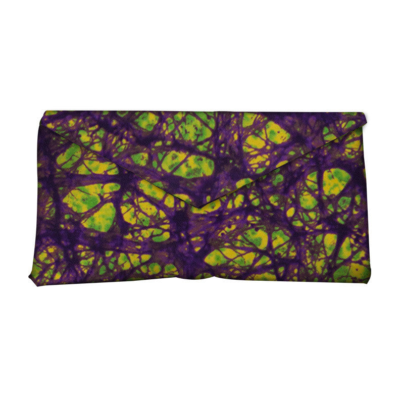 African and Geometric Printed Clutch Handbag