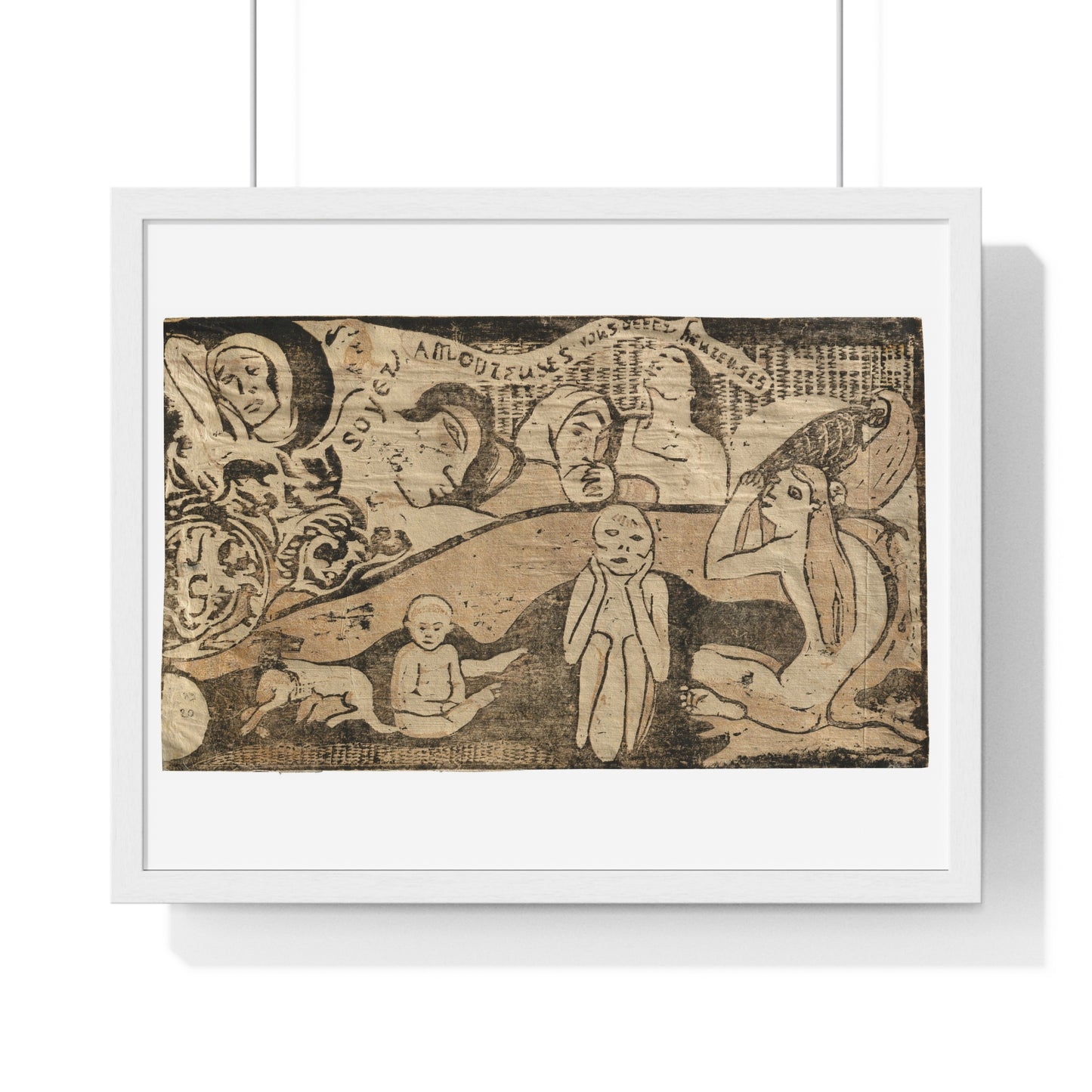 Soyez Amoureuses, Vous Serez Heureuses (Be Loving, and You Will be Happy), from the Suite of Late Wood-Block Prints by Paul Gauguin