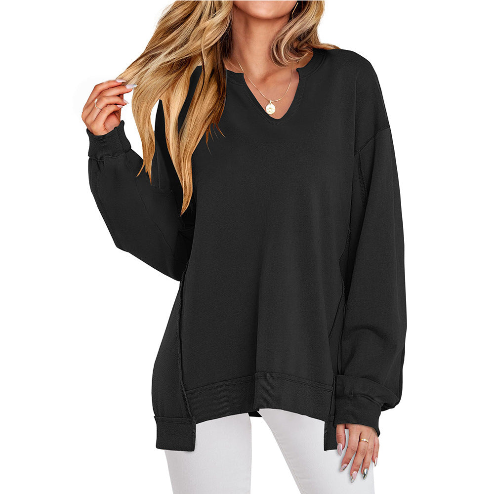 Vireous Colourful French-Stripe Loose Women's Sweatshirt, Plus Sizes