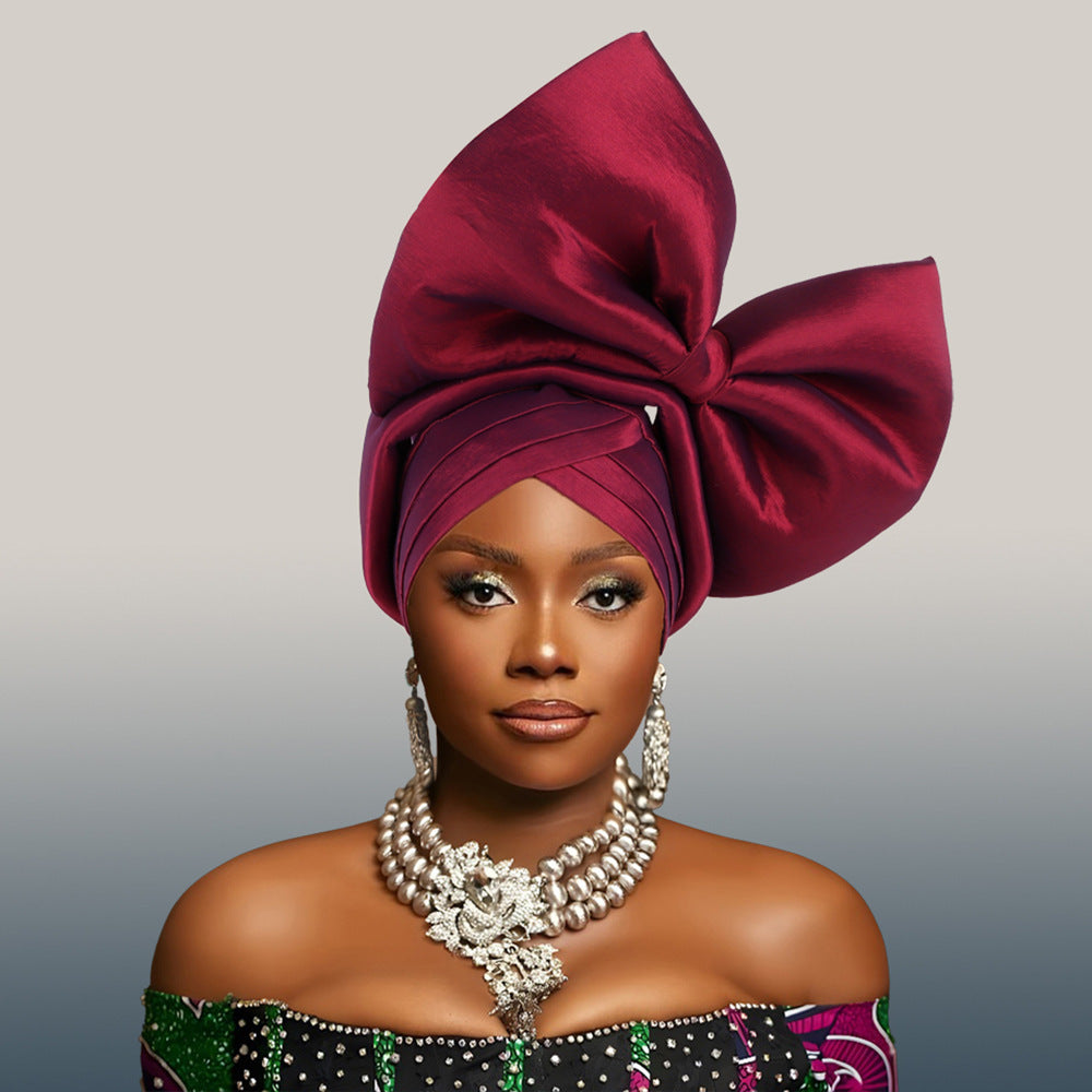 African Headdress Wedding Party Formalwear, Big Bow Hat