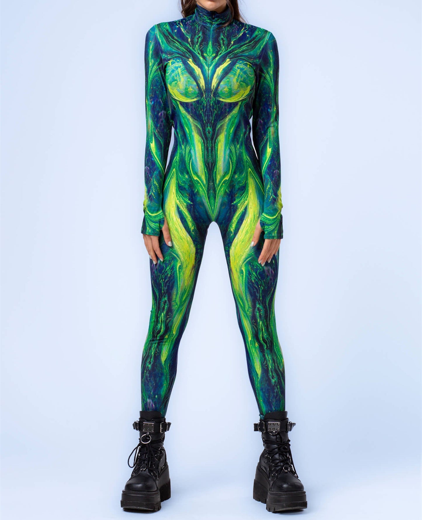 3D Digital Printed One-Piece Women's Party Performance Wear Bodysuit